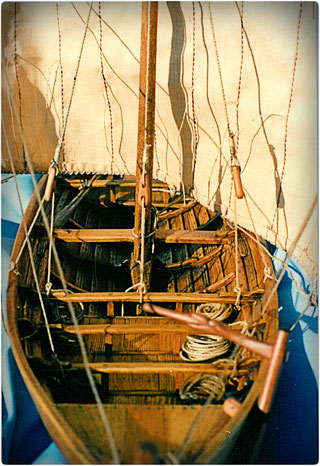 Wikinger Schiffsmodell 1:32, gebaut von Manfred Porath - Takelage